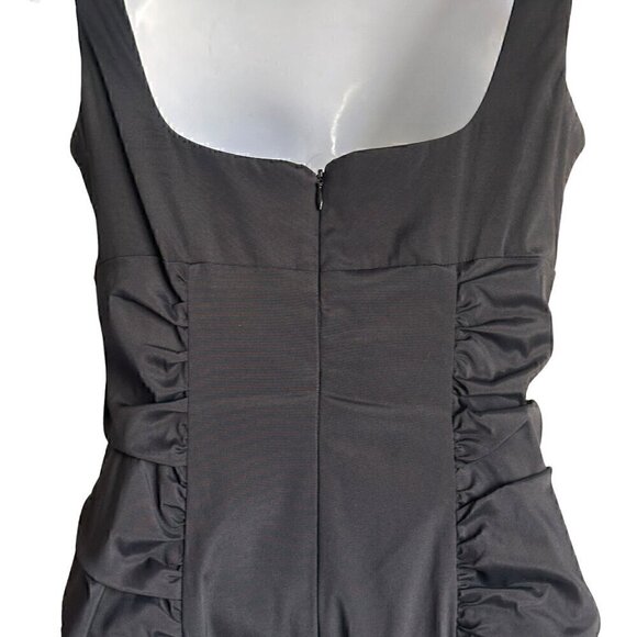 EUC - Betsy & Adam By Linda Bernell Black Ruched Evening Cocktail Dress - Size 8 - Picture 9 of 14